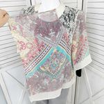 Dress Barn  Paisley Boho Sheer Kimono Cardigan Topper XL Sheer Chiffon Lace Photo 5