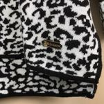 Calvin Klein Women’s Leopard Print Black White Cowl Neck Hi-Low Sweater Tunic Photo 3