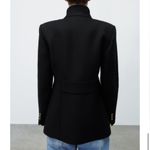 ZARA NWT  BUTTON WOOL BLEND COAT BLACK 75% Manteco Italian Wool Photo 6