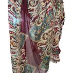 Boho paisley print lightweight scarf wrap multicolor fringe edge women OS Photo 0