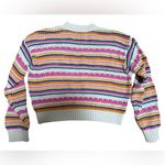 ZARA Cream Multicolor Striped Crochet Sweater Photo 4