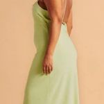 Abercrombie & Fitch Neon Green Tie Up Maxi Dress NWT Photo 5