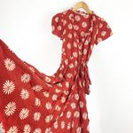 Madewell  Ruffle-Edge Wrap Midi Dress Size XS Daisy Daydream Red Floral Boho Photo 11