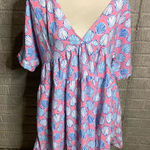 Simply Southern NWT  Pink Shell Print Coverup Babydoll‎ Dress Medium Photo 0