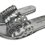 Lauren Lorraine  Byanka Slip On Slide Sandal in Silver Size 9 NIB Jeweled Photo 0