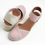 Tommy Bahama Amalia Rose Almond Toe Elastic Ankle Strap Wedge Sandals, Size 7.5 Photo 0