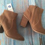 Laser Cut Ankle Boots, Size 8 Tan Photo 0