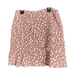 Abercrombie & Fitch  Ruched Polka Dot Ruffle Mini Skirt Womens Medium Beige/Pink Photo 1