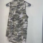 Bella Dahl  Camo Sleeveless Button-Front Top Collared Green White XS Tencel Photo 7