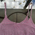 Brandy Melville Striped Spaghetti Strap Flowy Tank Top in Burgundy/White - Small Photo 3