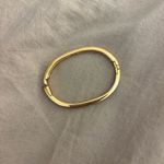 Swavorski Swarovski Swan Signed Crystal Gold Plated Oval Hinged Bangle Bracelet Photo 2