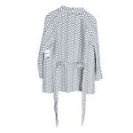 AYR  White Seagull Herringbone Pattern Belted Blazer Jacket Size L Photo 6