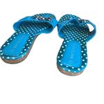 White Stag  Blue and White Polka Dot Sandals Photo 2