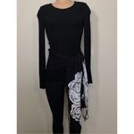 Lauren Moshi New.  black floral stripe scarf. Retails $169 Photo 4