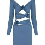 Maygel Coronel Lorena Dress in Steel Blue One Size Fits Most Womens Stretch Mini Photo 8