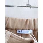 ZARA  Women's Contrasting Trim Crossover Waist Beige Khaki Pants Size M Photo 5