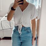 Bella Dahl White Waffle Button Shirt Photo 2