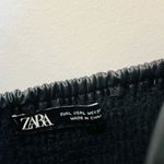 ZARA  Poplin midi leather black dress size Large Photo 3