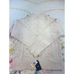 Democracy Cream Cable Knit Mock Neck Sweater Women's Medium Cozy Textured Knit Photo 1