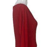 Ralph Lauren Lauren Bodycon Dress V-neck Shirred Jersey Knit Red Women’s Size 4 Photo 8