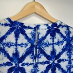 Michael Kors  Blue/White Tie Dye Crepe Shirt Size Small Photo 5