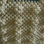 Beaded Woven Faux Ivory Pearl Tote Bag White Photo 6