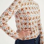 No. 6 | Scout Turtleneck in White & Beige Trellis Floral Print Sz Small Photo 0