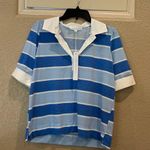 Jane and Delancey NWT  Blue and White Striped Polo Shirt Photo 0