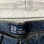Gap  High Rise Wide Leg Jeans Womens Size 14 32 Regular Dark Wash Photo 3
