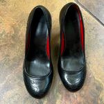 Women’s Black Leather Embroidered Pump Heels 7.5 Photo 4