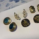 Lot Of 4 Pretty Gold Tone Women’s Costume Earrings Pierced Photo 2