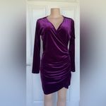 Guberry Chic Velvet Long Sleeve Dress in Deep Burgundy Purple Size L Photo 1