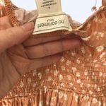 No Comment Peach Floral Spaghetti Strap Ruffle Sun Dress L Photo 2