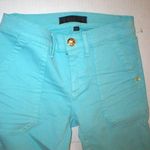 Juicy Couture New Logo Crop Jeans 25 Womens Snap Pockets Aqua Blue Teal Skinny Photo 4