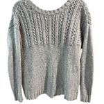 Aerie  Textured‎ Bow Back Gray Crew Neck Sweater- Size Small Photo 0