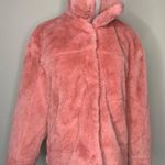 Coral Pink Faux Fur Jacket EUC Sz Medium Photo 0
