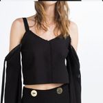 ZARA  Cold Shoulder Crop Top Lace Dress With Sleeves Photo 1