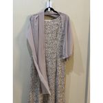 Alex Evenings  High Neck Sequin Fit and‎ Flare Dress with Shawl size 12 Champagne Photo 4