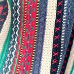 Casual Corner Hand Knit Coogi Style Multi Color Stripe Button Sweater Vest Large Photo 7