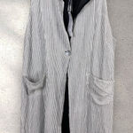 April Cornell‎ Somerset Reversible Gray Striped Button Front Long Duster Vest XS Photo 0