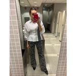 Natori  White Cotton Blend Collared Front Button Techno Poplin Top Size 8 Photo 15