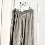 Artisan NY Linen Grey Wide Leg Drawstring Casual Beach Coastal Pants Medium Photo 6