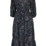 Rails  Cece Long Sleeve Midi Shirt Dress In Charcoal Tortoise Women’s Size XS Photo 3