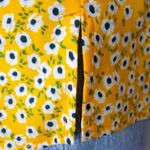 Carolina belle yellow floral print blouse ruffle crewneck, size M Photo 5