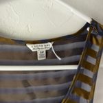 I Love H81  Sheer Striped Racerback‎ Tank Top S High Low Hem Gold Gray Photo 3