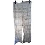 Entro  Boho White Crochet Lace Casual Stretchy Flare Style Pants Photo 3