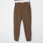 Everlane  The Fixed Waist Stretch Cotton‎ Work High Rise Pants Size 0 Olive Green Photo 2
