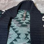 Bear Dance Cardigan Sweater Womens Small Green White Black Patterned Aztec Photo 6