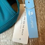 Cupshe NWT  Teal Triangle Bikini Top Bathing Suit Small Photo 4
