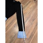 Laundry by Shelli Segal Laundry by Shelli Segal Layered Two-Fer Sweater Top XS Black/Blue Stripes Photo 7